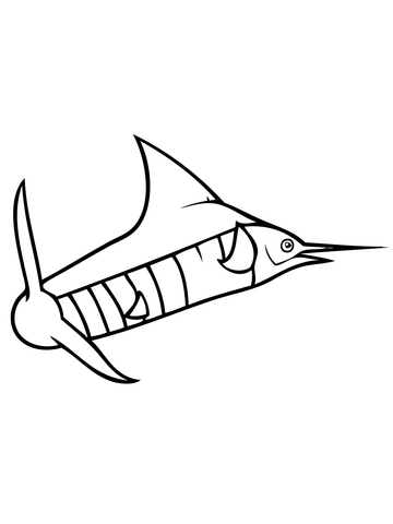 Blue Marlin Fish Coloring Page